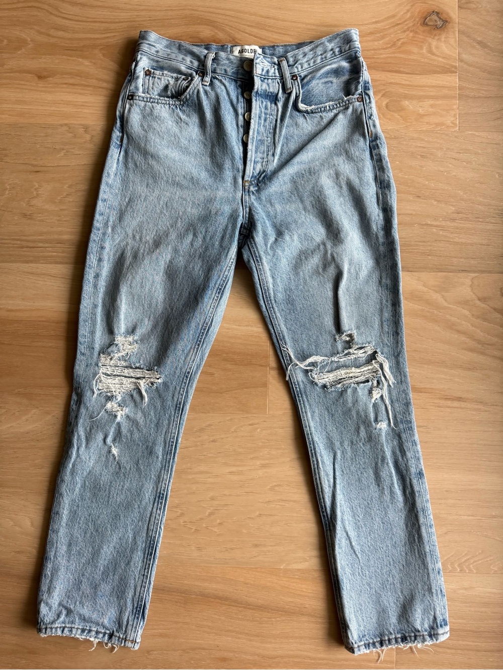 Agolde Light Blue Button-Fly Jeans